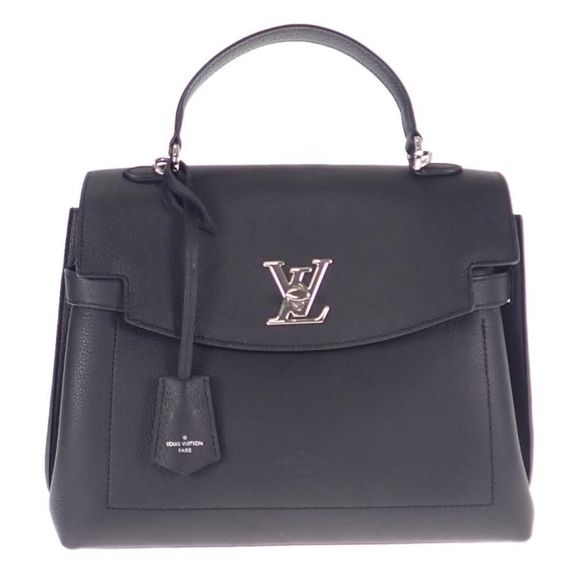 Louis Vuitton LockMe Ever BB 2 Way Bag Calfskin Black Silver Hardware - Picture 2 of 11